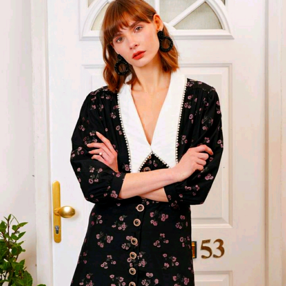 Sister Jane ink floral mini dress